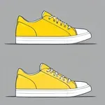 Yellow shoes with white soles image